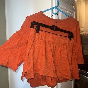 Universal Thread Orange Shirt and Short Set